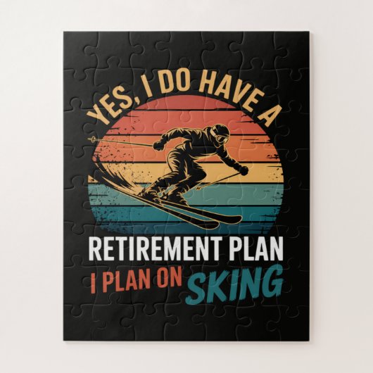 Puzzle Plan de retraite drôle Ski à la retraite (Vertical)