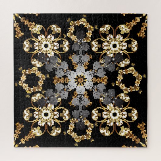 Puzzle Plan d'or : Décor Floral Est (Vertical)