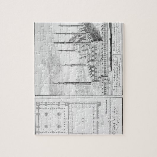 Puzzle Plan et vue de la mosquée bleue (1609-16), établis (Vertical)