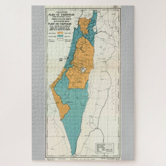 Puzzle Plan palestinien de partition avec l'économie (Vertical)