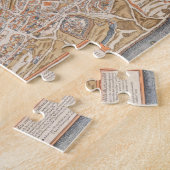 Puzzle Plan vintage de Paris France toile Imprimer (Côté)