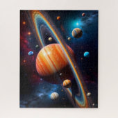 Puzzle Planète à Anneaux Système Solaire Espace (Vertical)