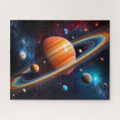 Puzzle Planète à Anneaux Système Solaire Espace (Horizontal)
