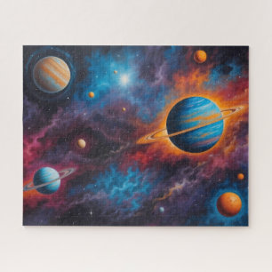 Puzzle Planètes Colorées Galaxie Espace Extra-Atmosphériq