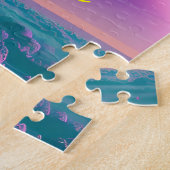 Puzzle Planètes Imaginaires Turquoise Sur Planètes Violet (Côté)