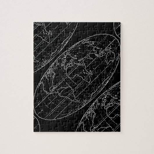 Puzzle planisphère simple / cartes (Vertical)