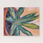 Puzzle Plante d'intérieur en pot Aquarelle verte botaniqu (Horizontal)