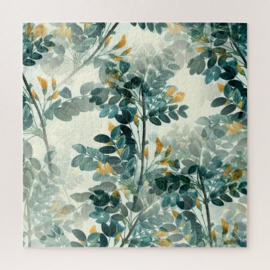 Puzzle Plante vintage jaune feuille florale (Vertical)