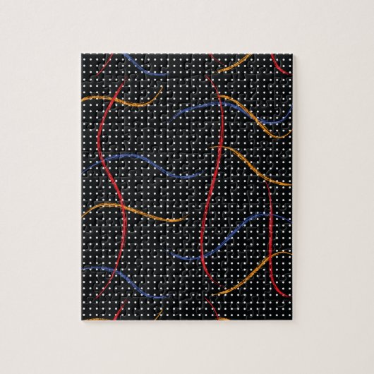 Puzzle Plaque et points de peinture rétro (Vertical)