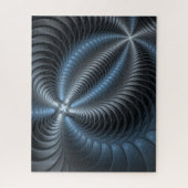 Puzzle Plastique bleu gris 3D Fractal Art moderne Abstrai (Vertical)