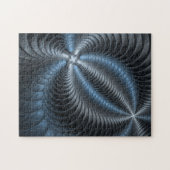 Puzzle Plastique bleu gris 3D Fractal Art moderne Abstrai (Horizontal)