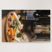 Puzzle Plateau de fromage de vin rustique Nourriture savo (Horizontal)
