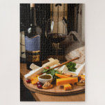 Puzzle Plateau de fromage de vin rustique Nourriture savo<br><div class="desc">Ce design à l'allure savoureuse offre un cadre rustique de vin et de fromage #nourriture #savty #gastronomie #fromage #vin #noix#rustique #craquelins #fun #jeux #cadeaux #cadeaux #fêtes #fêtes #jarretelles #secrésanta #winelover</div>