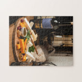 Puzzle Plateau de fromage de vin rustique Nourriture savo (Horizontal)