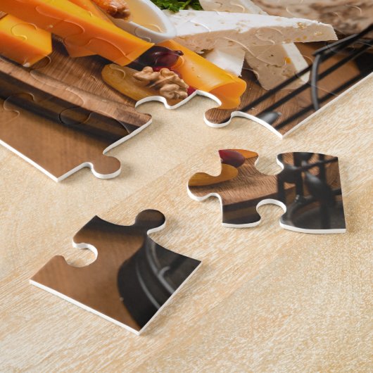 Puzzle Plateau de fromage de vin rustique Nourriture savo (Côté)