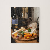 Puzzle Plateau de fromage de vin rustique Nourriture savo (Vertical)