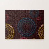 Puzzle Playful, coloré, tendance, cercles rayés cool (Horizontal)