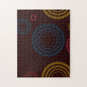 Puzzle Playful, coloré, tendance, cercles rayés cool