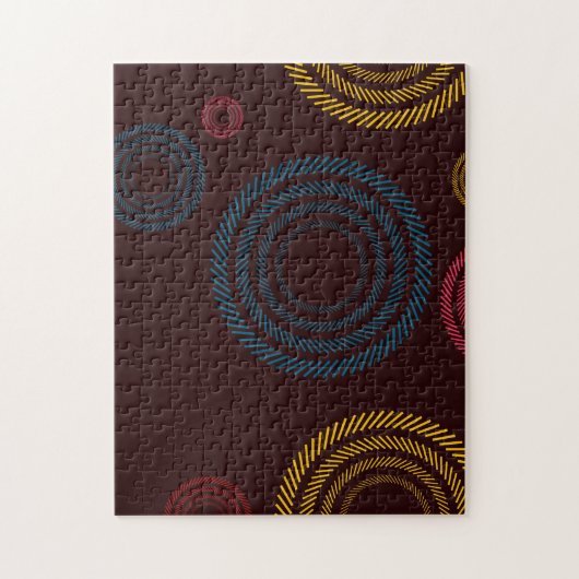 Puzzle Playful, coloré, tendance, cercles rayés cool (Vertical)