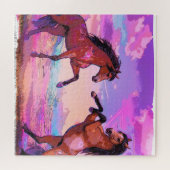 Puzzle Playful Hello - Two Stallions Greeting Each Other (Horizontal)