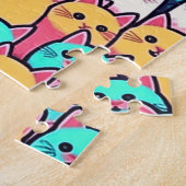 Puzzle Playful Minimalist Cats in Multi-Coloured Pastels (Côté)