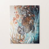 Puzzle Playful otter in pond with reflections (Vertical)