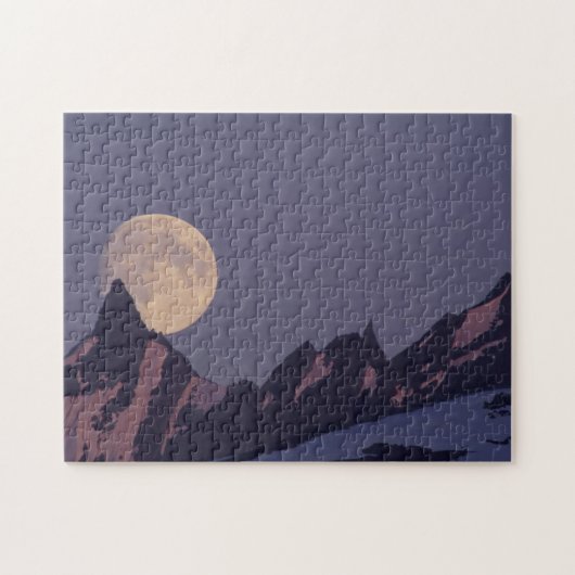 Puzzle Pleine lune augmente | Chugach Mountains Alaska (Horizontal)