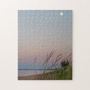 Puzzle Pleine lune Beach Dunes de sable Soirée légère