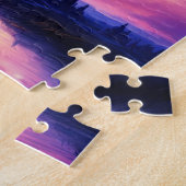 Puzzle Pleine lune Céleste Étoiles Nuages Mystique Violet (Côté)