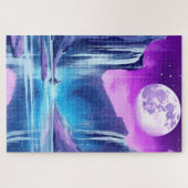 Puzzle Pleine lune cosmique sur les chutes d'eau (Horizontal)