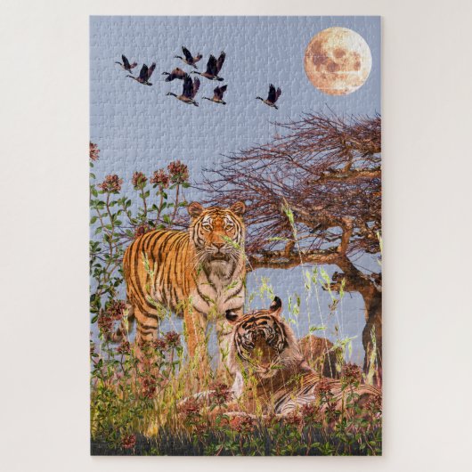 Puzzle Pleine lune Romance - 1,04 Piece Tigers (Vertical)