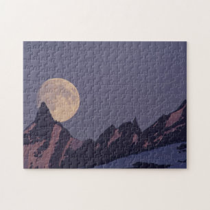 Puzzle Pleine lune se lève Montagnes Chugach Alaska