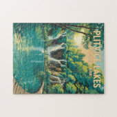 Puzzle Plitvice Lakes National Park Illustration Travel (Horizontal)