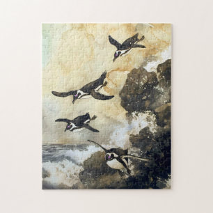 Puzzle Plongeon dans la Mer - Manchots africains, Art jap