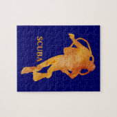 Puzzle Plongeur autonome orange brûlé (Horizontal)