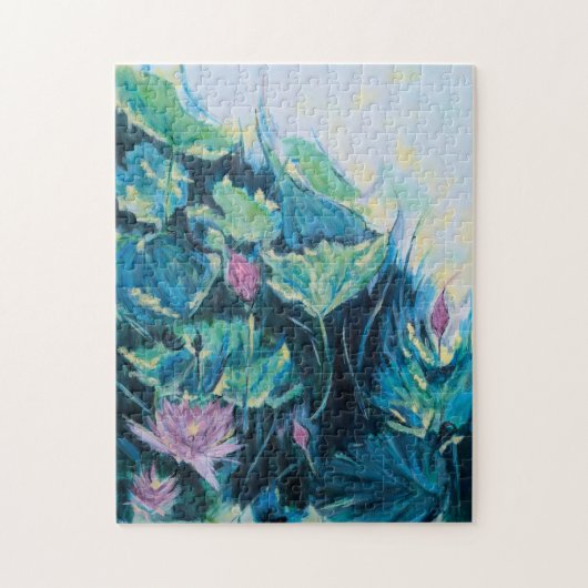 Puzzle Plongez dans le flux abstrait floral violet (Vertical)