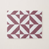 Puzzle Plum Geometric Deco Cube Pattern (Horizontal)