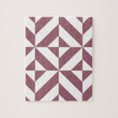 Puzzle Plum Geometric Deco Cube Pattern (Vertical)
