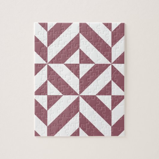 Puzzle Plum Geometric Deco Cube Pattern (Vertical)