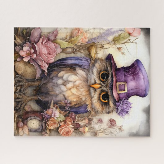 Puzzle Plum Whimsy : Chouette pourpre rire (Horizontal)