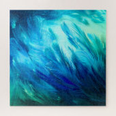 Puzzle Plume Abstraite Bleu Vert (Horizontal)