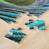 Puzzle Plume de paon sur Turquoise (Côté)