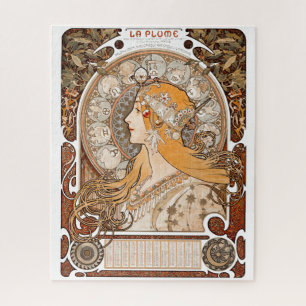 Puzzle Plume Zodiac Woman par Alphonse Mucha - Art Nouvea