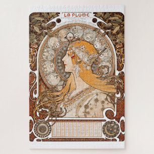 Puzzle Plume Zodiac Woman par Alphonse Mucha - Art Nouvea