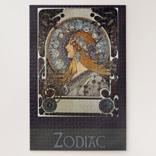 Puzzle Plume Zodiac Woman par Alphonse Mucha - Art Nouvea