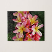 Puzzle Plumeria tropicale rose et jaune (Horizontal)