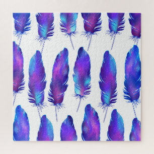 Puzzle Plumes avec texture spatiale, motif magique.