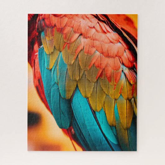 Puzzle Plumes de perroquet de Macaw proches (Vertical)