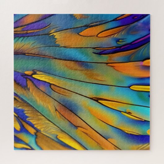 Puzzle Plumes en verre tendu AI Art Abstrait (Horizontal)
