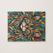 Puzzle Plumes multicolores Chat 737 (Horizontal)